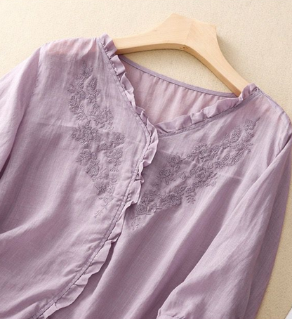 Pure Cotton Embroidered Womens Top