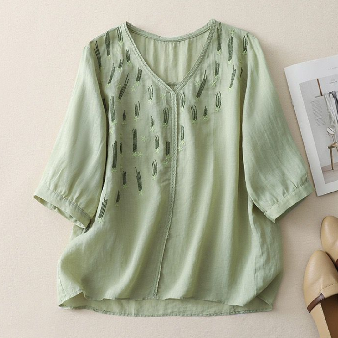 Pure Cotton Embroidered Womens Top