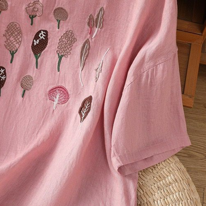 Pure Cotton Embroidered T-Shirt Top