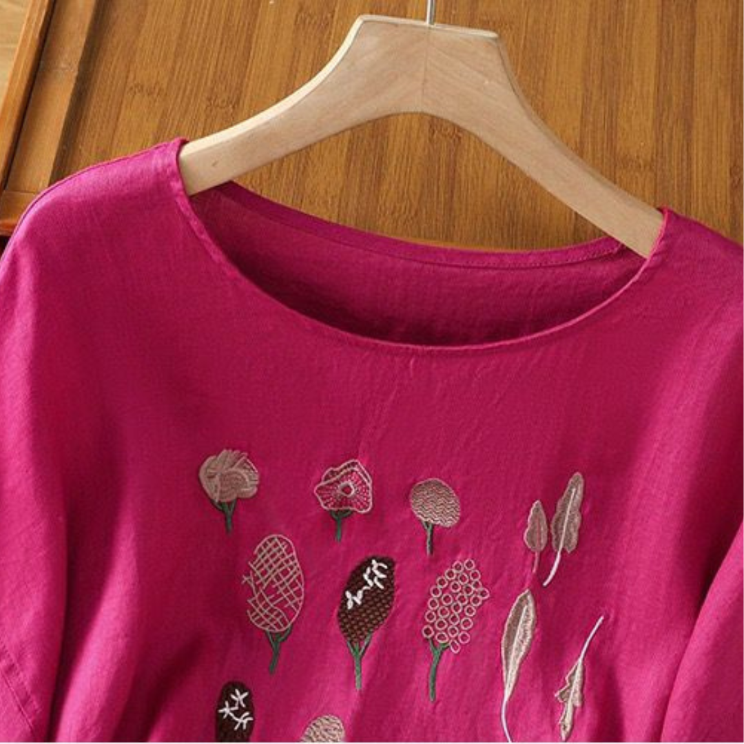 Pure Cotton Embroidered T-Shirt Top