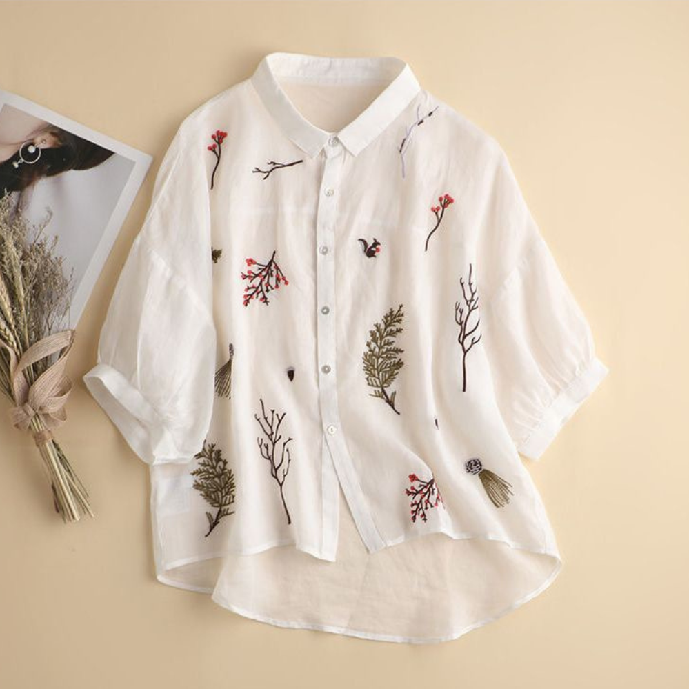 Pure Cotton Embroidered Oversize Comfort Shirt