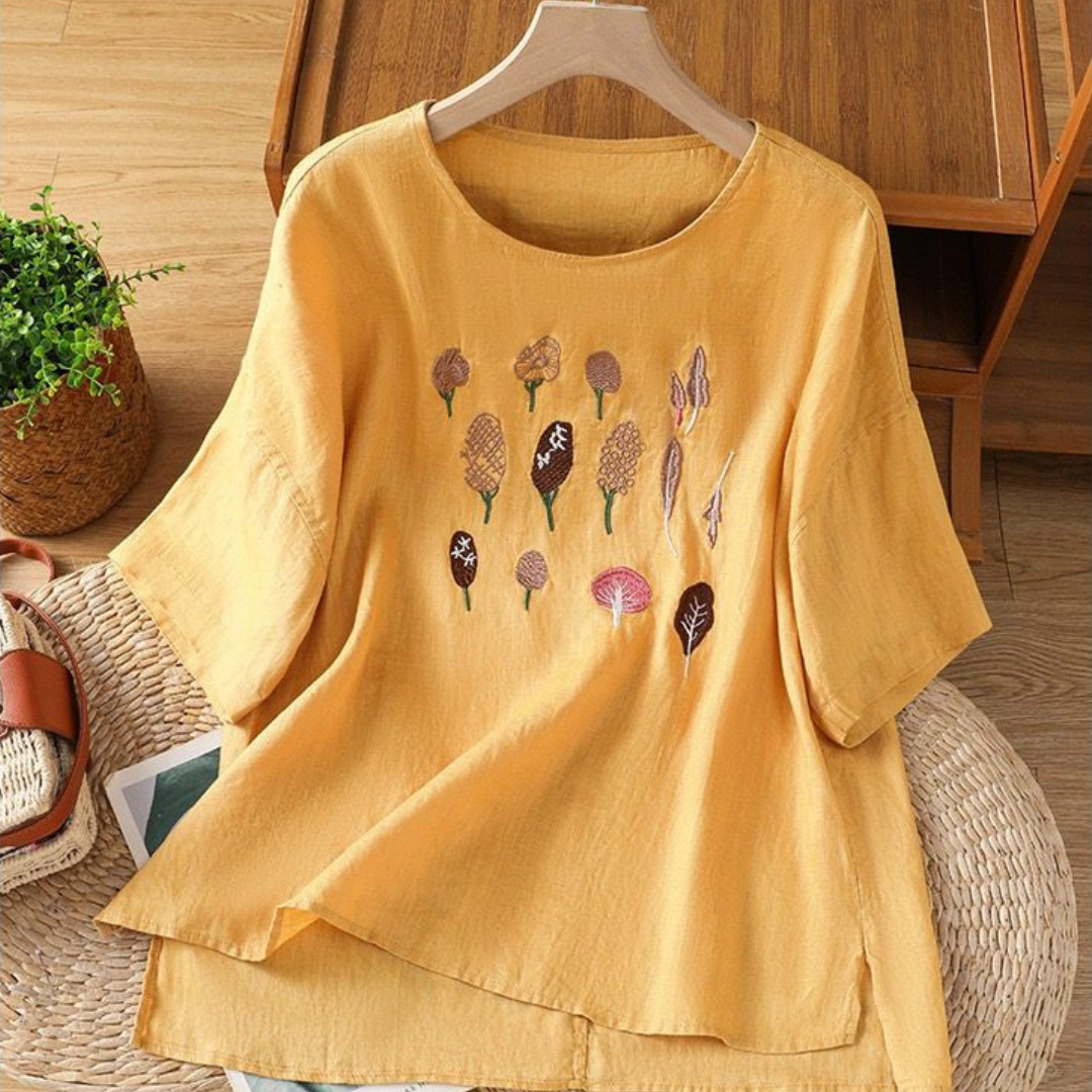 Pure Cotton Embroidered T-Shirt Top