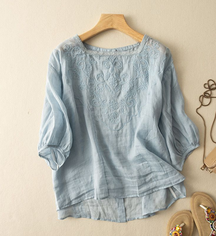 Pure Cotton Embroidered Womens Top