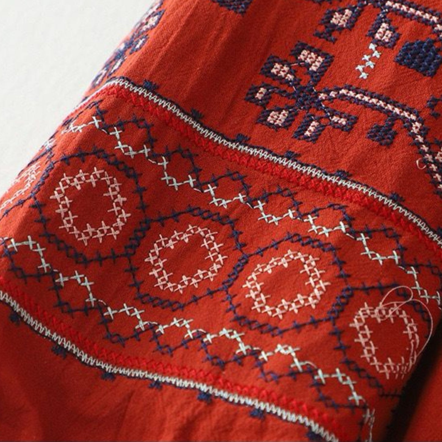 Pure Cotton Shirt With Embroidered Sleeves