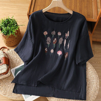 Pure Cotton Embroidered T-Shirt Top